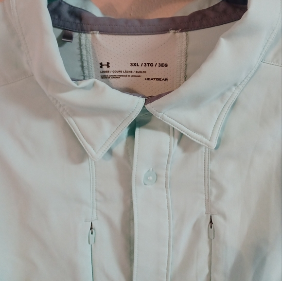 Under Armour Men's 3XL Tide Chaser 2.0 Fish Short Sleeve Aqua UPF 30+ Shirt - Picture 12 of 16